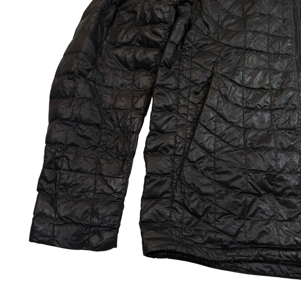The North Face Thermoball Hooded Jacket Black Quilted Puffer Mens Medium‎ C761